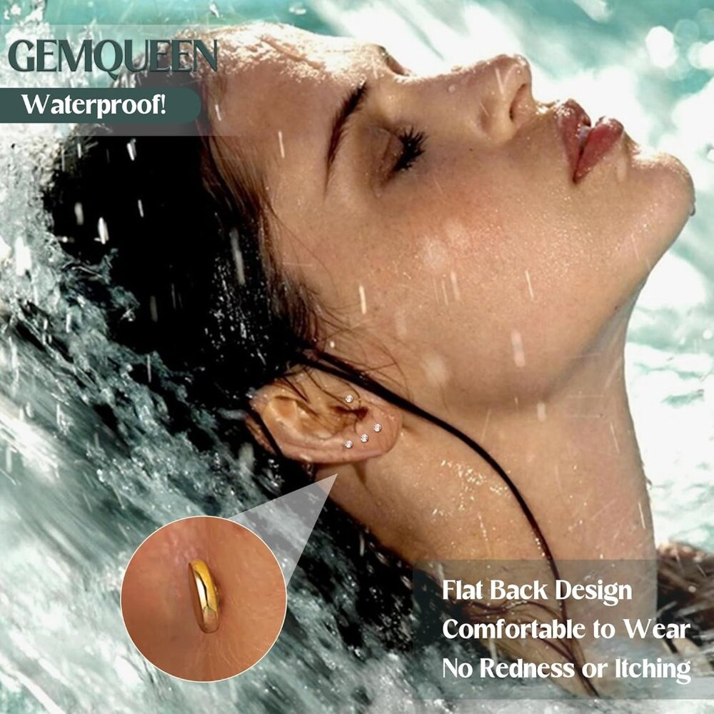 G23 Titanium Flat Back Earrings Hypoallergenic - … - image 4